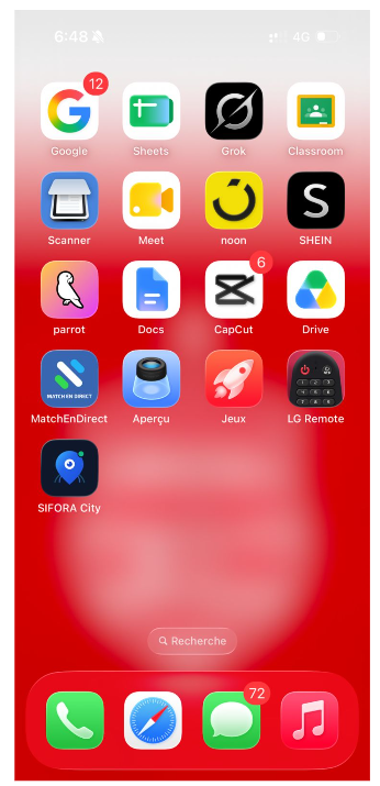 Étape 6 - Icône Sifora sur l'écran d'accueil iPhone